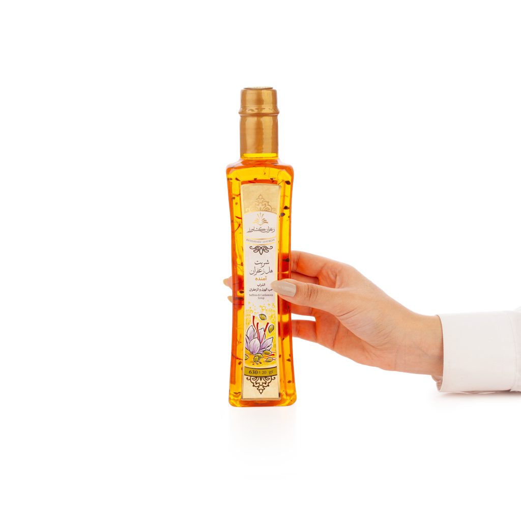 شربت هل زعفرانی کشاورز 630 گرمی — شربت خوش‌عطر هل و زعفران طبیعی